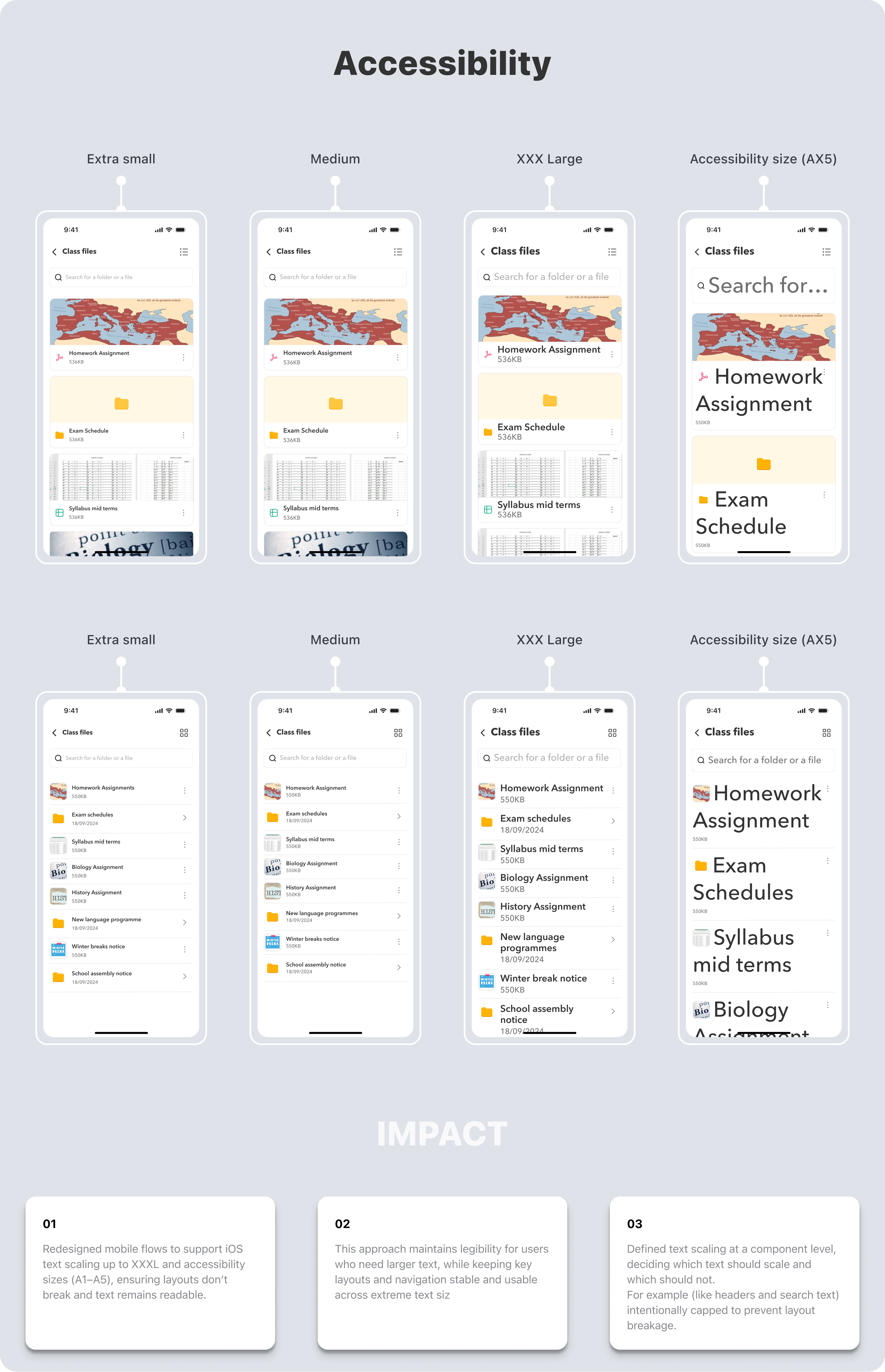 Font scaling and accessibility
